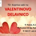 Vabljeni na valentinovo delavnico v petek 09.02.2024 ob 17.00 uri s TD Kopriva Sp.Polskava