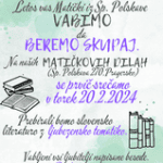 Vabljeni na skupno branje v torek 20.02.2024 ob 19.00 uri s KUD Matiček Spodnja Polskava