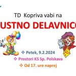 Vabljeni na pustno delavnico v petek 09.02.2024 ob 17. uri s TD Kopriva Sp.Polskava
