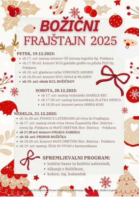 Božični Frajštajn 25 od 19.12 do 21.12.2025 na Spodnji Polskavi…