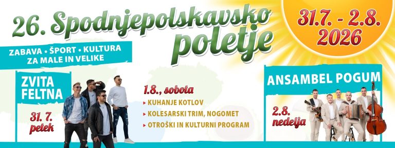 Program 26. Spodnjepolskavsko poletje (31.7. – 2.8.2026) 2026